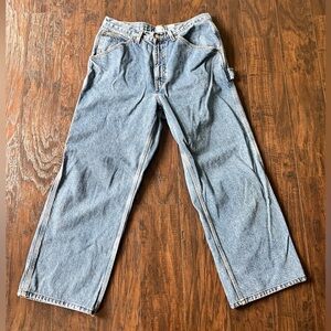 Vtg Calvin Klein Straight Leg Med Blue Carpenter Jeans 34x27